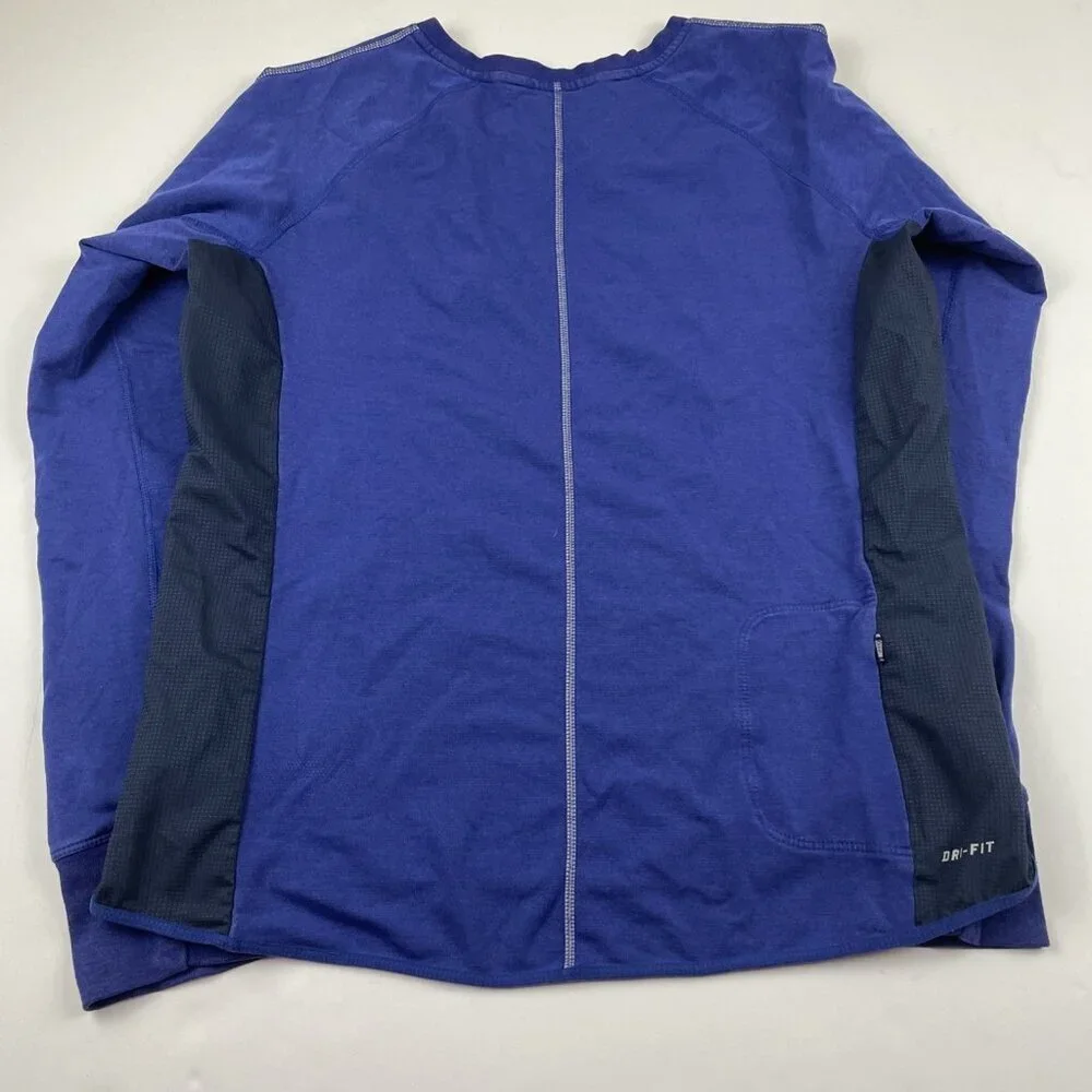 Nike Running Dri-Fit T-Shirt Men’s L Long Sleeve Thumbholes Active V-Stitched